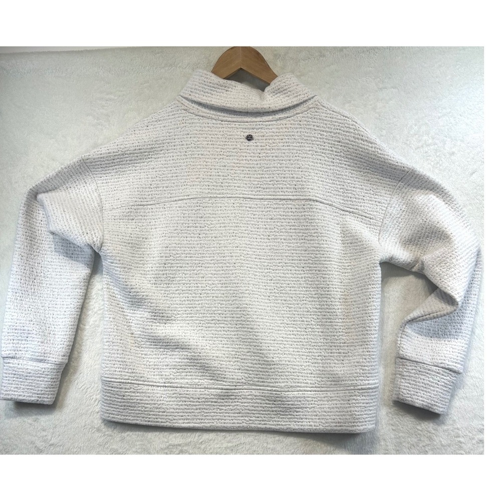 Calia Athleisure Cowl Neck Textured Pullover Size M Cream Minimalist Gorpcore - Picture 8 of 8